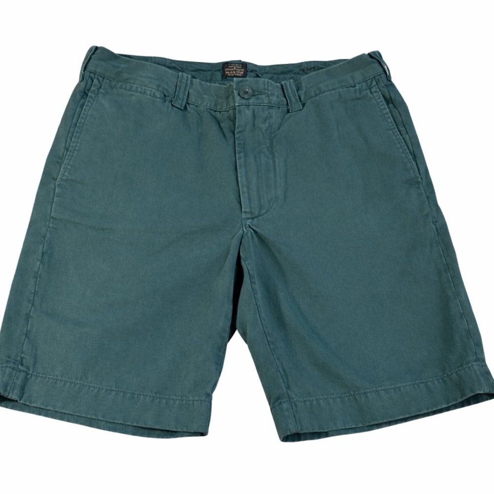 J.Crew Stanton Short – Men’s Cotton Flat Front Chino Shorts – Green – Waist 31